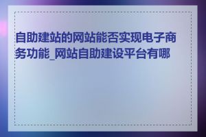 自助建站的网站能否实现电子商务功能_网站自助建设平台有哪些