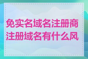免实名域名注册商注册域名有什么风险