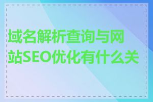 域名解析查询与网站SEO优化有什么关系
