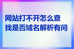 网站打不开怎么查找是否域名解析有问题