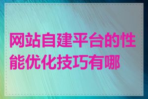 网站自建平台的性能优化技巧有哪些