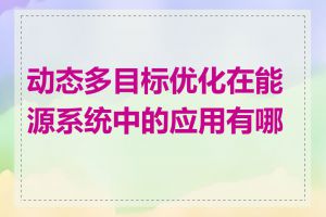动态多目标优化在能源系统中的应用有哪些