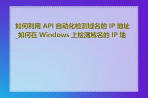 如何利用 API 自动化检测域名的 IP 地址_如何在 Windows 上检测域名的 IP 地址