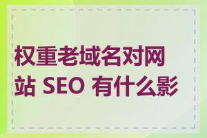 权重老域名对网站 SEO 有什么影响