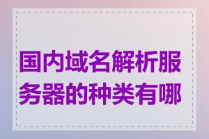 国内域名解析服务器的种类有哪些