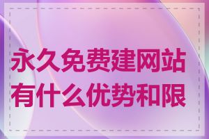 永久免费建网站有什么优势和限制