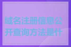 域名注册信息公开查询方法是什么