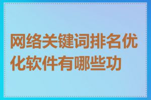 网络关键词排名优化软件有哪些功能