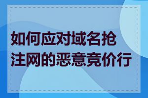 如何应对域名抢注网的恶意竞价行为