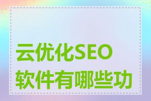 云优化SEO软件有哪些功能