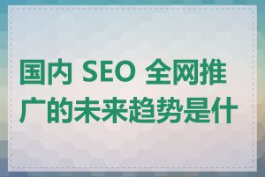 国内 SEO 全网推广的未来趋势是什么