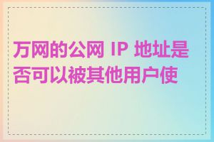 万网的公网 IP 地址是否可以被其他用户使用