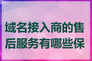 域名接入商的售后服务有哪些保障