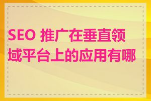 SEO 推广在垂直领域平台上的应用有哪些