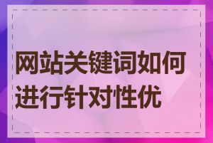 网站关键词如何进行针对性优化