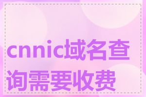 cnnic域名查询需要收费吗