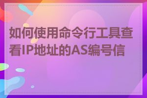 如何使用命令行工具查看IP地址的AS编号信息