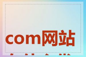 com网站有什么优势