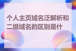 个人主页域名泛解析和二级域名的区别是什么