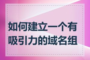 如何建立一个有吸引力的域名组合
