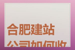 合肥建站公司如何收费