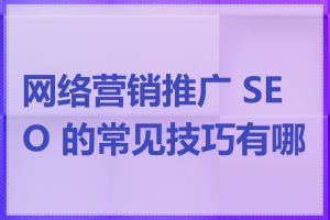 网络营销推广 SEO 的常见技巧有哪些