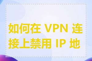 如何在 VPN 连接上禁用 IP 地址
