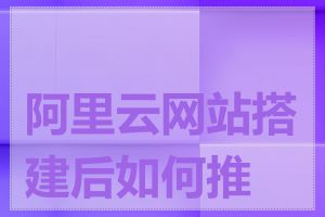 阿里云网站搭建后如何推广