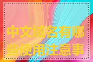 中文域名有哪些使用注意事项