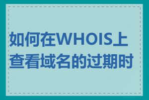 如何在WHOIS上查看域名的过期时间
