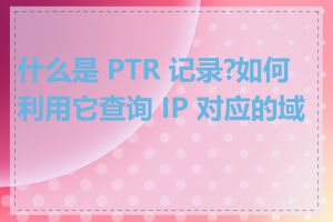什么是 PTR 记录?如何利用它查询 IP 对应的域名