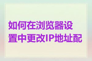 如何在浏览器设置中更改IP地址配置