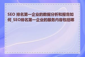 SEO 排名第一企业的数据分析和报告如何_SEO排名第一企业的服务内容包括哪些