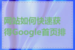 网站如何快速获得Google首页排名