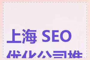 上海 SEO 优化公司推荐