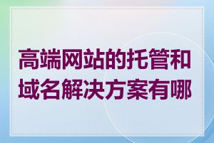 高端网站的托管和域名解决方案有哪些