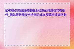 如何确保网站服务器安全检测的持续性和有效性_网站服务器安全检测的成本预算应该如何制定