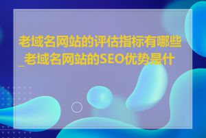 老域名网站的评估指标有哪些_老域名网站的SEO优势是什么