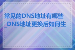 常见的DNS地址有哪些_DNS地址更换后如何生效