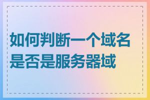 如何判断一个域名是否是服务器域名