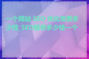 一个网站 SEO 优化需要多少钱_SEO服务多少钱一个月
