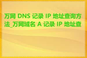 万网 DNS 记录 IP 地址查询方法_万网域名 A 记录 IP 地址查看
