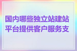 国内哪些独立站建站平台提供客户服务支持
