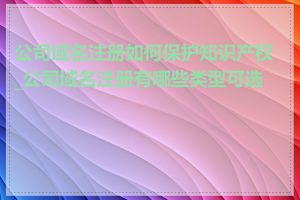 公司域名注册如何保护知识产权_公司域名注册有哪些类型可选择