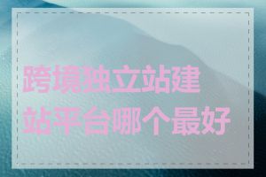跨境独立站建站平台哪个最好用