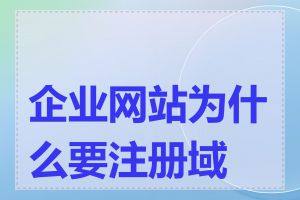 企业网站为什么要注册域名