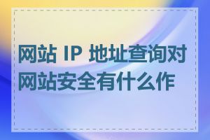 网站 IP 地址查询对网站安全有什么作用