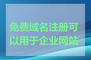 免费域名注册可以用于企业网站吗