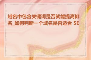 域名中包含关键词是否就能提高排名_如何判断一个域名是否适合 SEO