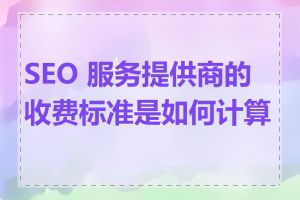 SEO 服务提供商的收费标准是如何计算的